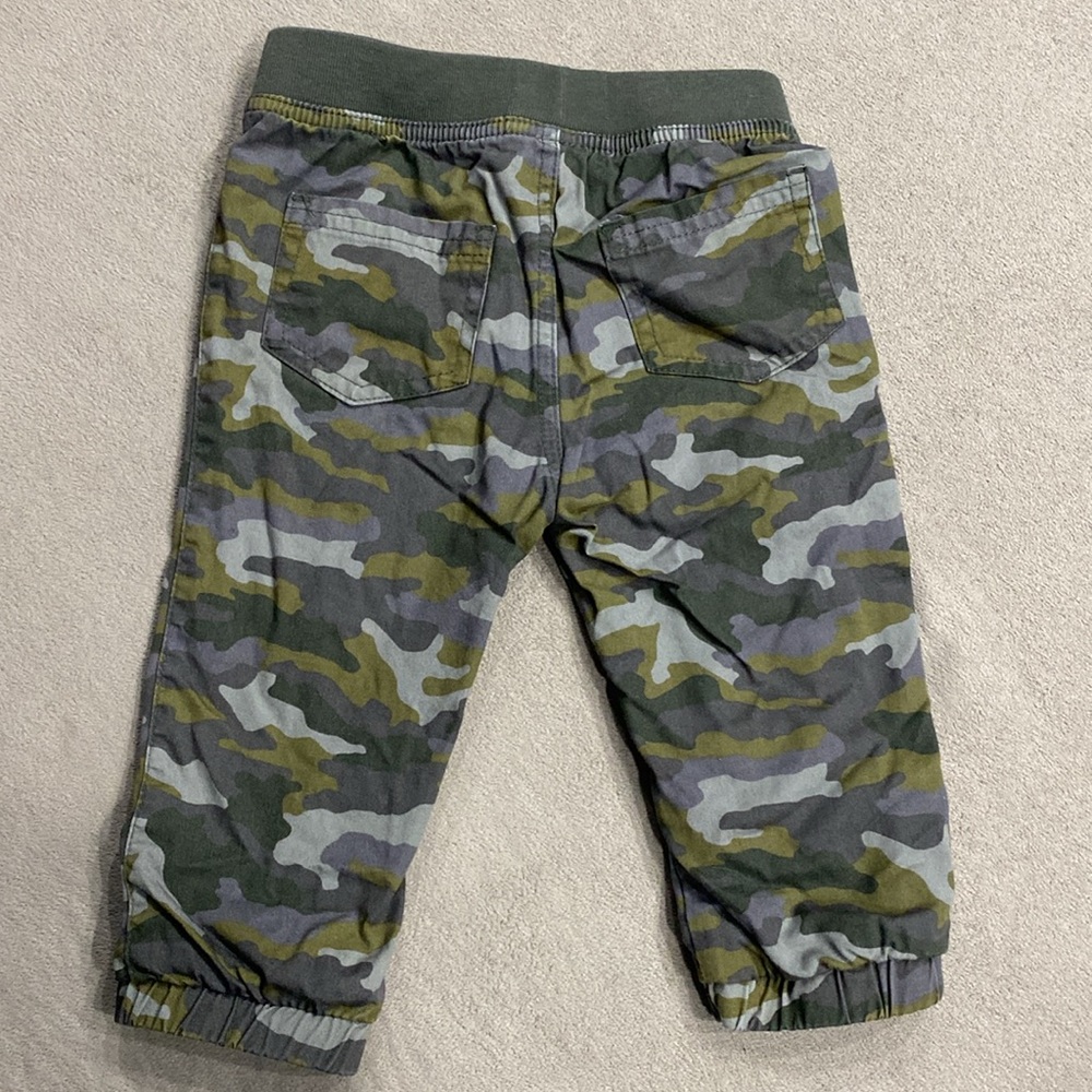 Cat & Jack Camouflage Baby Boy Joggers Lining Pants Excellent Condition Size 12M